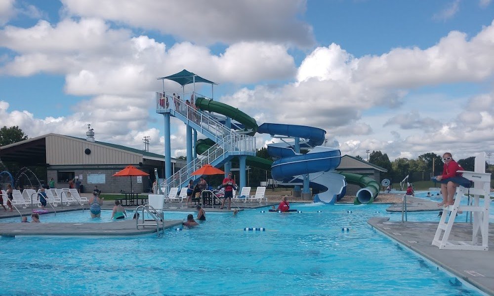 Water slides and pool at Southern Pines Water Park in Dublin, GA, near Honeysuckle Farm RV Park